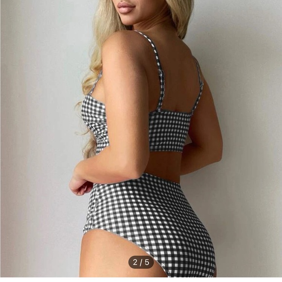 Lot of 5 SHEIN black 2 piece bathing suits and one additional top. NWOT - Picture 2 of 15